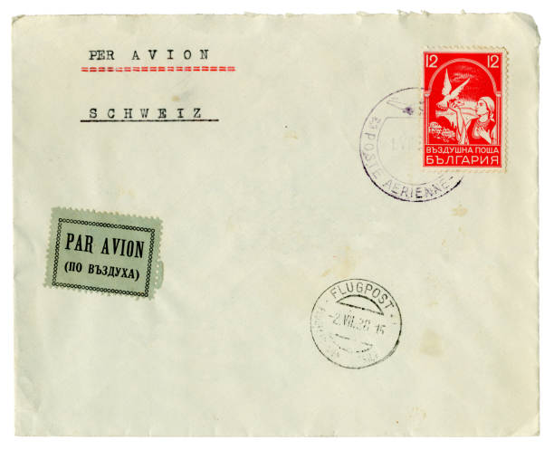 istock Airmail stamped envelope from Bulgaria to Switzerland, 1938 1188180481