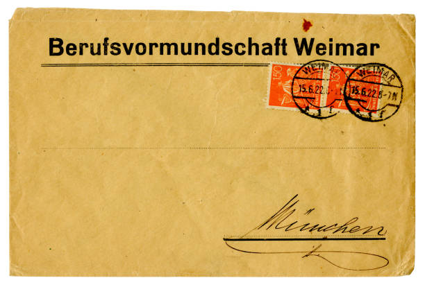 Berufsvormundschaft Weimar 'Occupational tutelage Weimar' or 'Professional guardian Weimar' envelope from Weimar Republic to Munich, 1922
