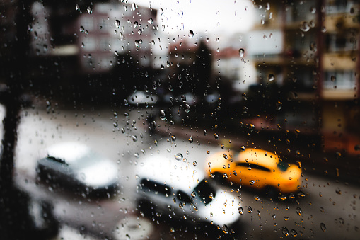 rain view through window