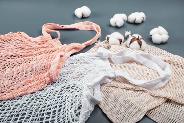 istock Eco bags and cotton flowers. Zero waste concept 1188186759