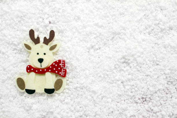 istock Christmas white reindeer decoration on white. 1188187990