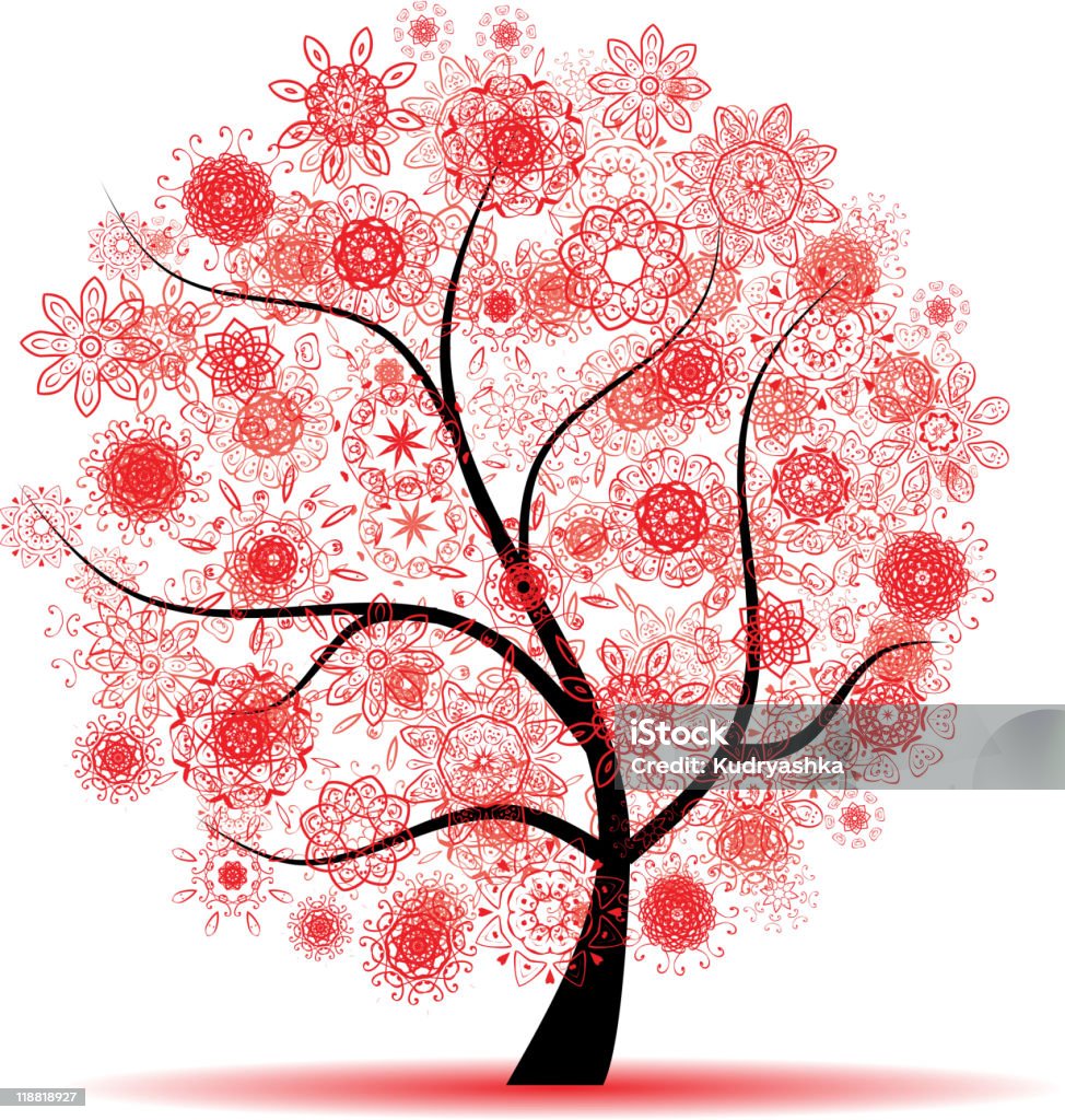 Floral tree beautiful  Abstract stock vector