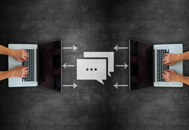 Concept of online communication on blackboard