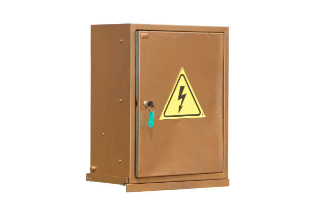 istock Brown electrical cabinet isolated on white background 1188189668