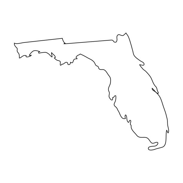 플로리다 - 미국 주 검정색의 윤곽선. 벡터 그림입니다. eps 10 - florida stock illustrations