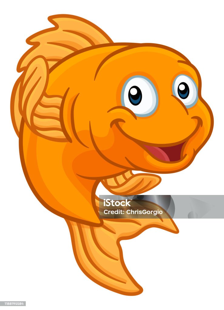 Gold Fish Or Goldfish Cartoon Character Stock Illustration - Download Image  Now - Fish, Cartoon, Goldfish - iStock