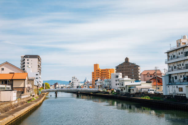 Wakayama town and river in Japan