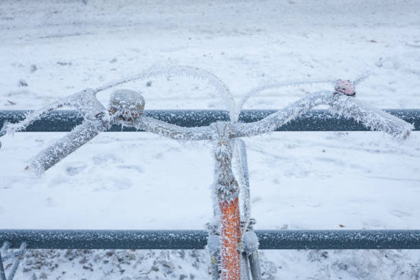 istock Bicycle covered in frost close-up at winter day 1188197851