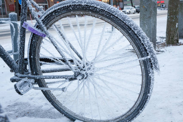 istock Bicycle covered in frost close-up at winter day 1188197904