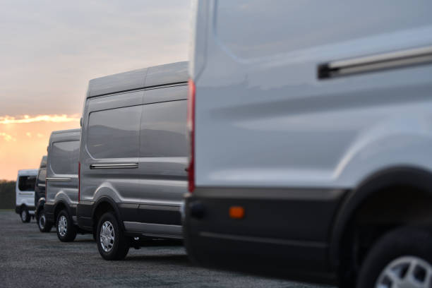 istock vans of delivery service parked 1188197983