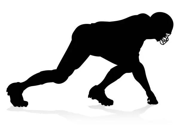 Vector illustration of Silhouette American Football Player