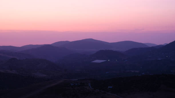 Sunset in Grazalema mountains stock photo
