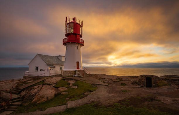 istock Lindesnes Lighthouse in yellow sunset 1188201516