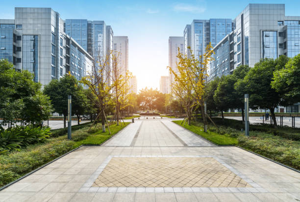 istock Empty floor and modern office building ,chongqing,china 1188203410