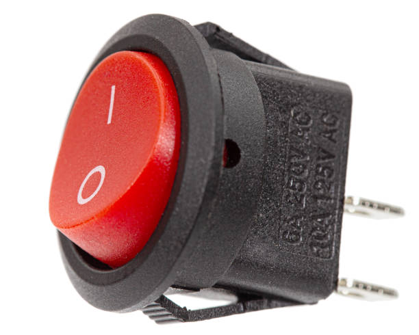 istock Red power switch, isolated on white background, with clipping path 1188206693