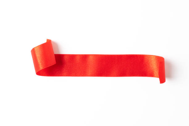 istock Red banners ribbons label on white background 1188210153