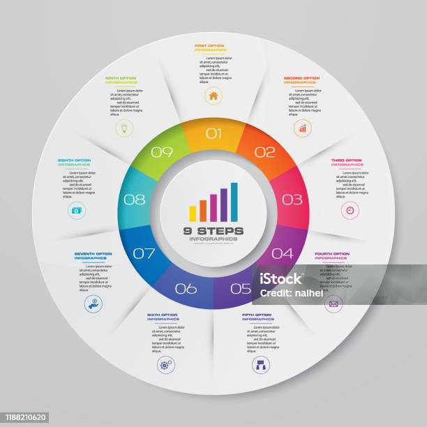 9 Steps Cycle Chart Infographics Elements For Data Presentation Stock ... 9 Steps Cycle Chart Infographics Elements For Data Presentation Stock ...