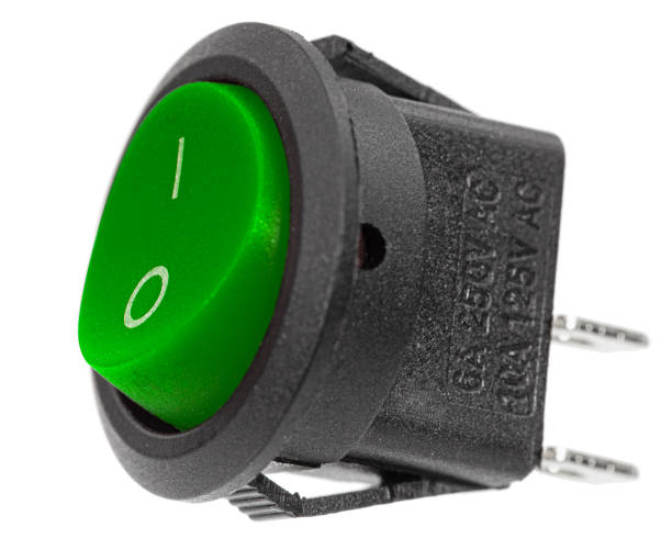 istock Green power switch, isolated on white background, with clipping path 1188211755