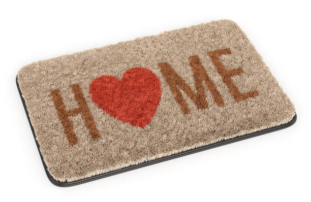 istock Brown welcome coir doormat isolated on white 1188211991