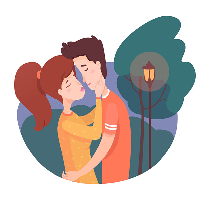 Free download of Couple of lovers in the moonlight Vector Graphic