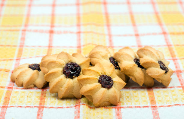 istock homemade cookies with jam on tablecloth 1188217610