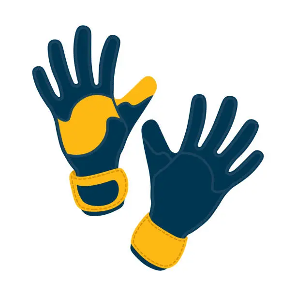 Vector illustration of Goalkeeper gloves flat vector illustration
