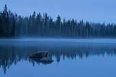 Foggy lake background