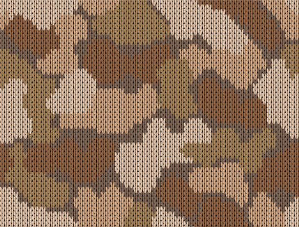 istock Colorful military decorative forest camouflage. Woolen knitted khaki pattern. Woolen spots wool texture. Modern pattern, texture, banner, background, greeting card, design textile. Vector illustration. 1188221849