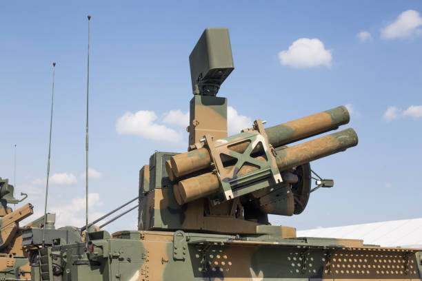 istock Self-propelled anti-aircraft missile system. Guided missiles 1188222150