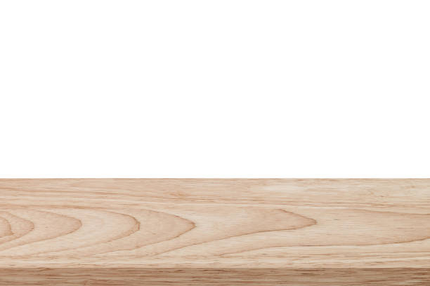 istock Empty wood table on isolate white background and display montage with copy space for product. 1188222237