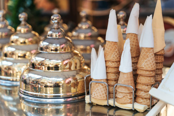 istock Waffle cups for ice cream on the counter. 1188222269