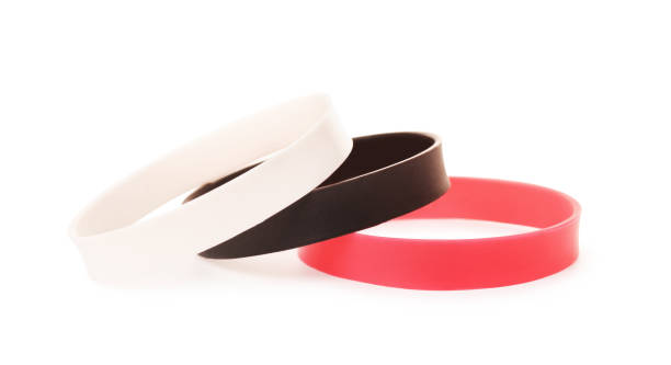 istock White, black, red rubber wristband mockup 1188225863