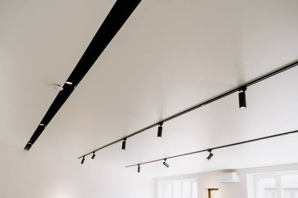 Shine Electric Led Spot Light on White Ceiling