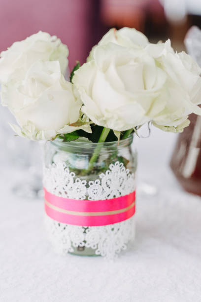 istock Wedding Table Decor Detail Flower Bouquet Closeup 1188230294