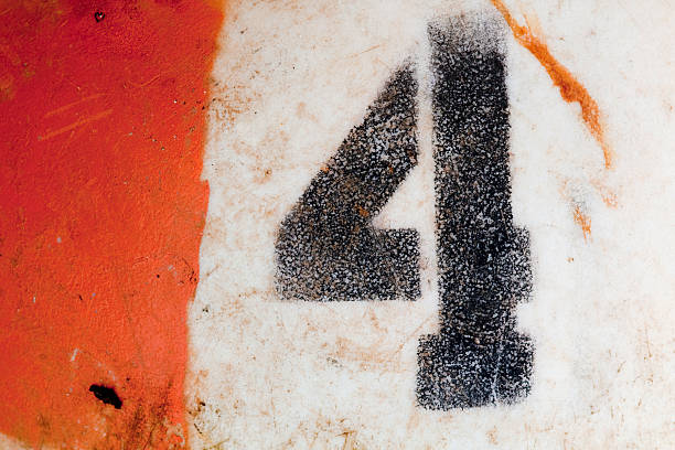 istock Grunge Number Four with Orange Color 118823101