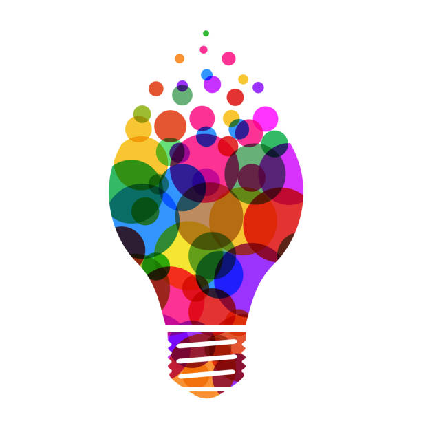 ilustrações de stock, clip art, desenhos animados e ícones de idea concept, creative bulb sign, innovations. keep it simple business concept for project management, marketing, creativity – vector - brainstorm