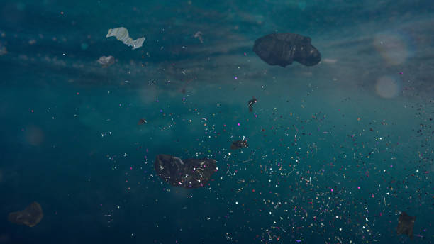istock plastic pollution in sea water, microplastics in the current 1188233436