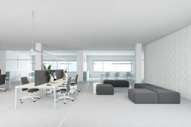 istock Waiting room in modern open space office 1188234371