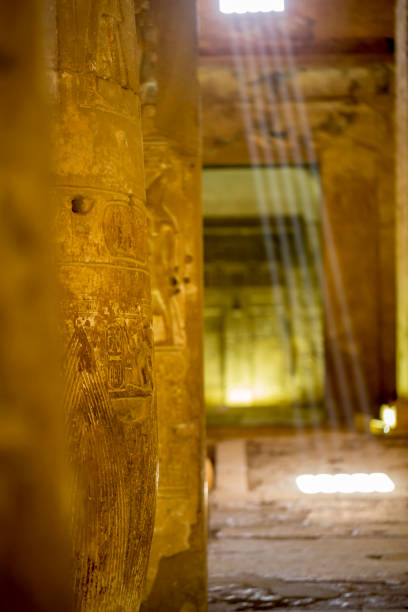 Abydos Temple In Egypt Columns inside the Abydos's temple abydos stock pictures, royalty-free photos & images