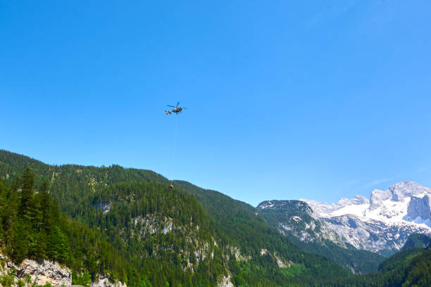 istock Rescue helicopter in the mountains 1188236491