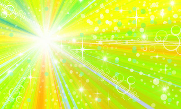 istock Explosive Burst of Green and Yellow  Colors - Background  - Flash of Light - Futuristic Blast -with Bubbles and Stars - Copy Space 1188239859