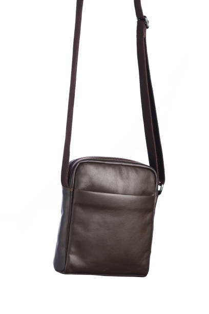 istock male brown leather bag, isolated on white 1188241124