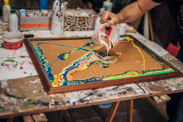 istock Artist painting in studio 1188241219