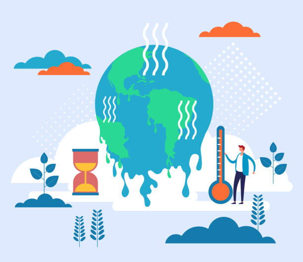 Global Warming Environmental Concept Vector Flat Graphic Design  Illustration Stock Illustration - Download Image Now - iStock