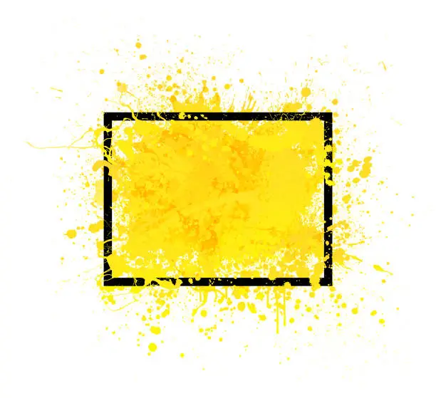 Vector illustration of yellow grunge frame