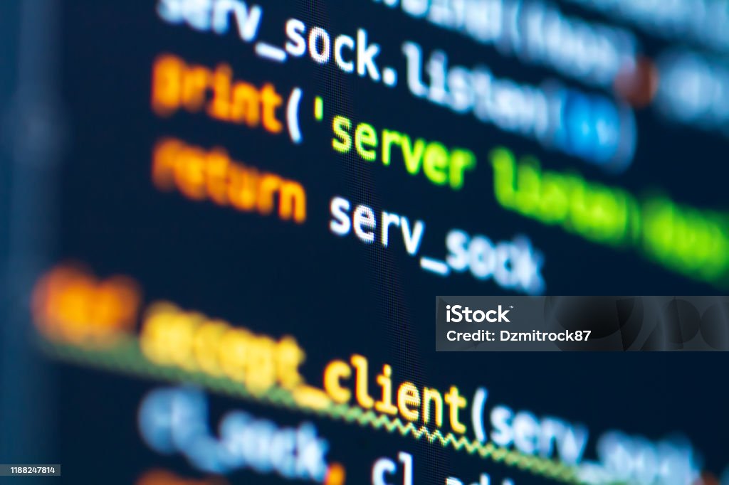 Programming Software Code On Display Computer Developer Work Tool ...