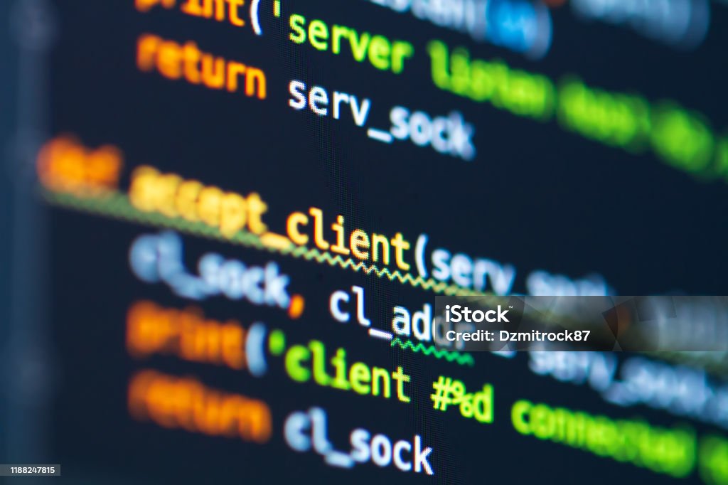 Program Code On Screen Of Laptop Coding Process Software Development ...