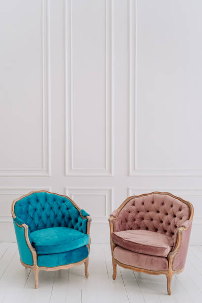 istock Two Classic Fabric Armchair in Empty Room Vertical 1188247966
