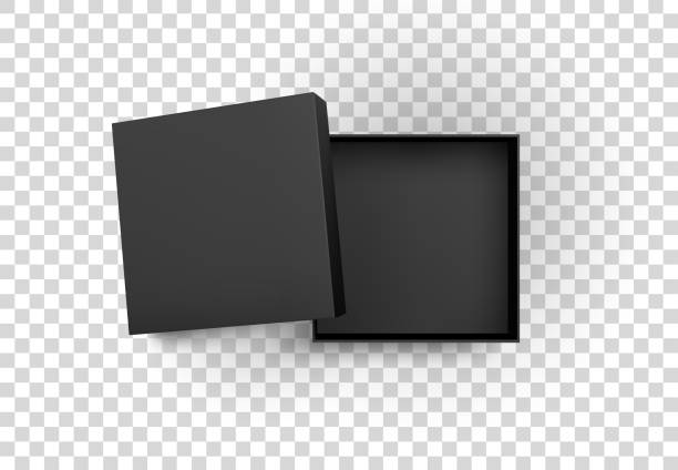 ブラックギフトボックスを開きました。リアルなベクトルのイラスト。 - black box点のイラスト素材／クリップアート素材／マンガ素材／アイコン素材