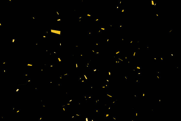 istock falling down golden metallic glitter foil confetti, animation movement on black background, gold christmas, holiday event happy new year and festive fun concept 1188264629